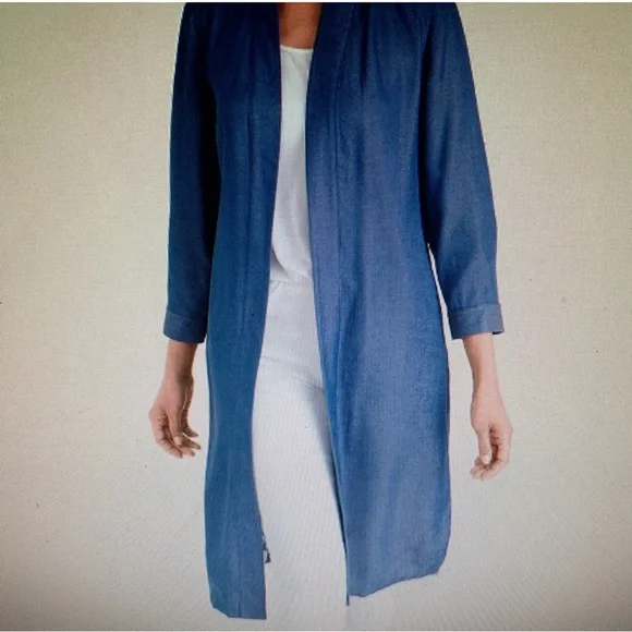 Chico's Reversible Kimono Paisley Tencel Duster Jacket  | Size 2 (L) - Picture 7 of 12